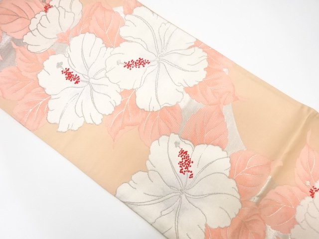 JAPANESE FUKURO OBI / UNUSED / WOVEN FLOWER / (NON-TAILORED)